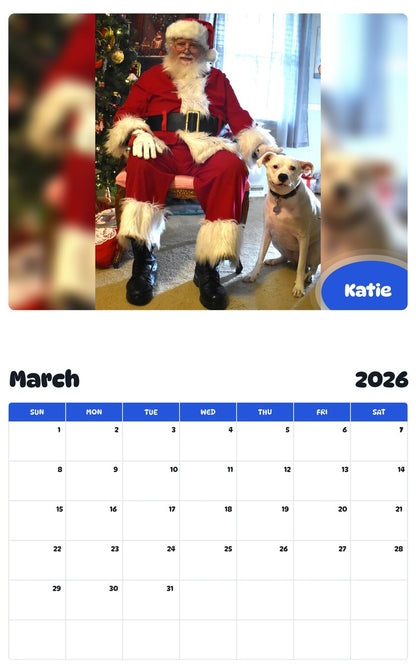 November 2025 - October 2026 Katie - Pawidols Pet Calendar
