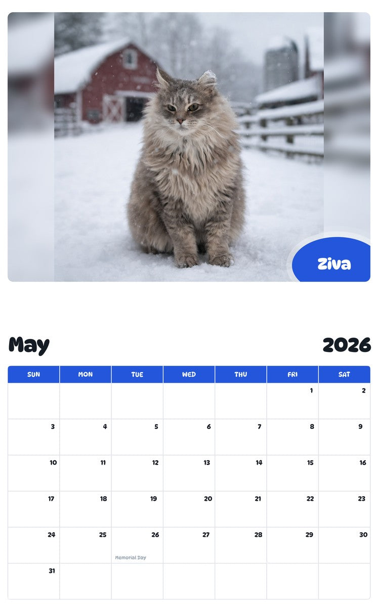 2026 - 2027 Ziva - Pawidols Pet Calendar
