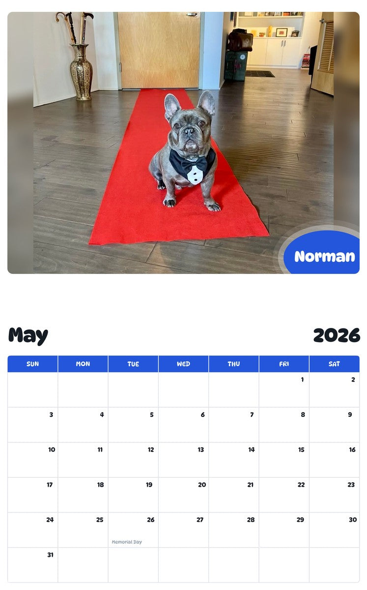 2026 - 2027 Norman - Pawidols Pet Calendar