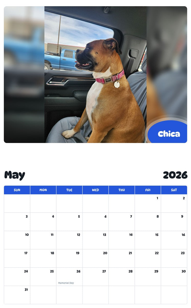 2026 - 2027 Chica - Pawidols Pet Calendar