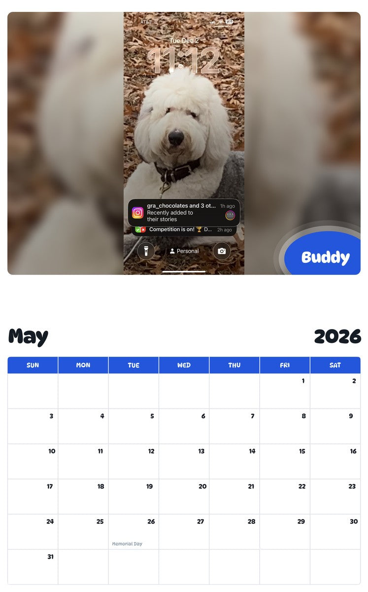 2026 - 2027 Buddy - Pawidols Pet Calendar