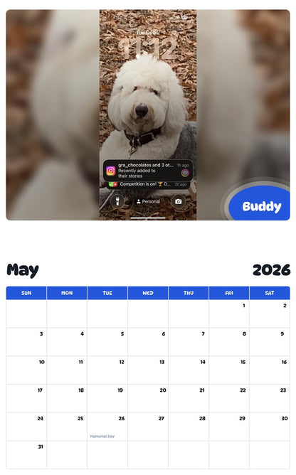2026 - 2027 Buddy - Pawidols Pet Calendar