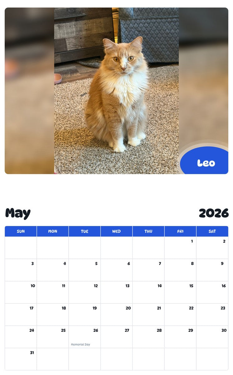 2026 - 2027 Leo - Pawidols Pet Calendar