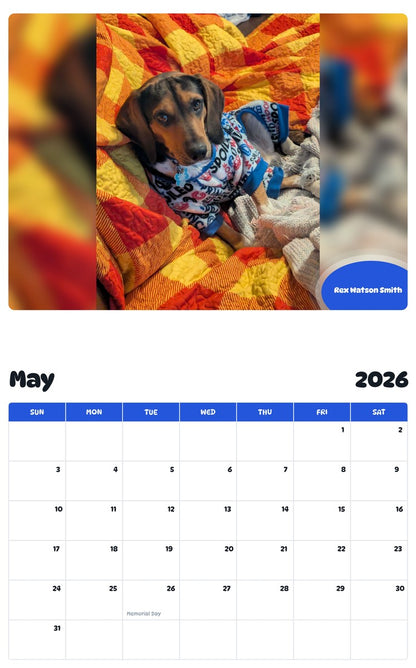 2026 - 2027 Rex Watson Smith - Pawidols Pet Calendar