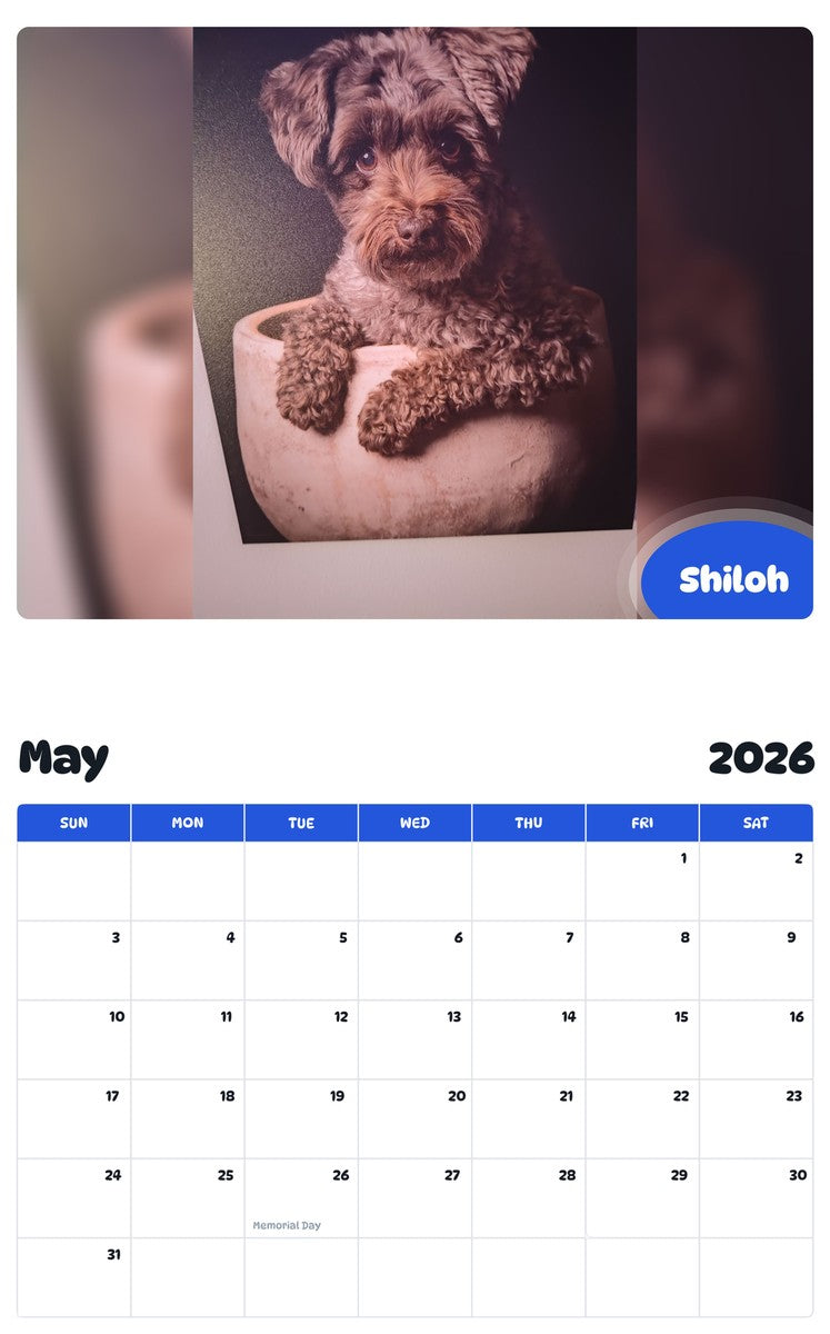 2026 - 2027 Shiloh - Pawidols Pet Calendar
