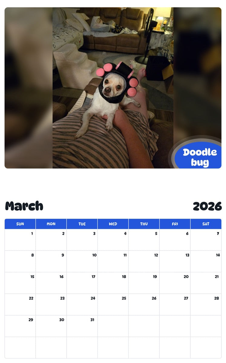 November 2025 - October 2026 Doodle bug - Pawidols Pet Calendar