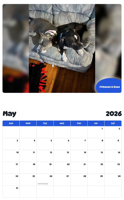 2026 - 2027 Princess & Zues - Pawidols Pet Calendar
