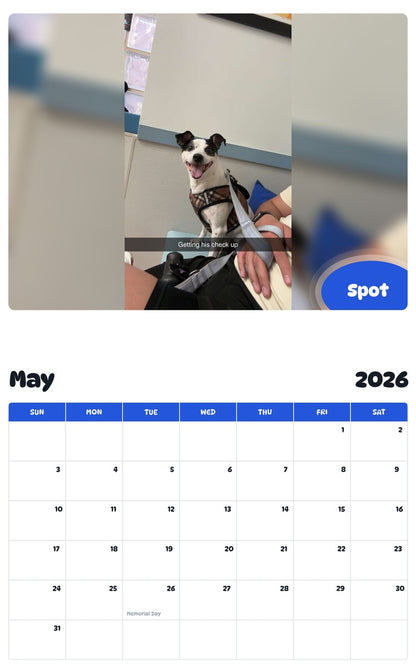 2026 - 2027 Spot - Pawidols Pet Calendar