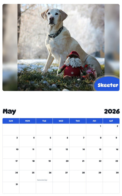 2026 - 2027 Skeeter - Pawidols Pet Calendar