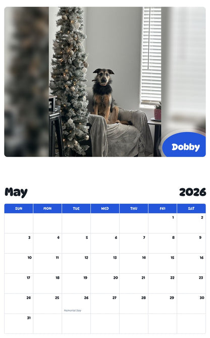 2026 - 2027 Dobby - Pawidols Pet Calendar