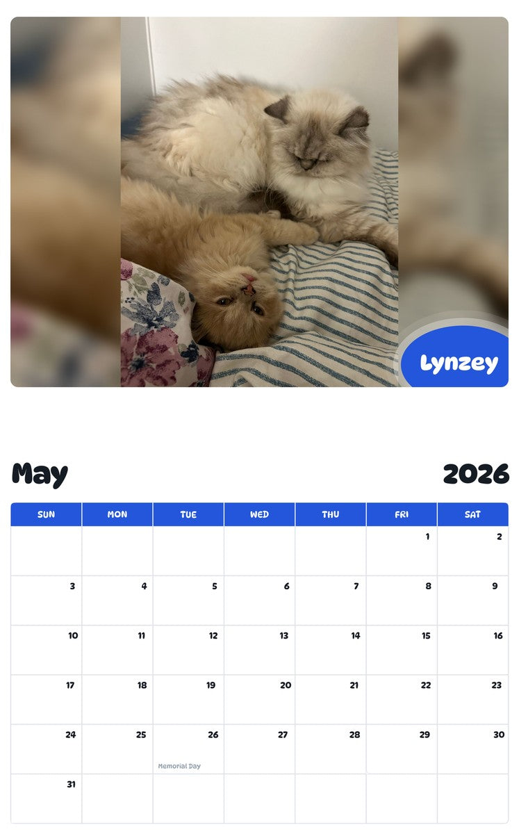 2026 - 2027 Lynzey - Pawidols Pet Calendar
