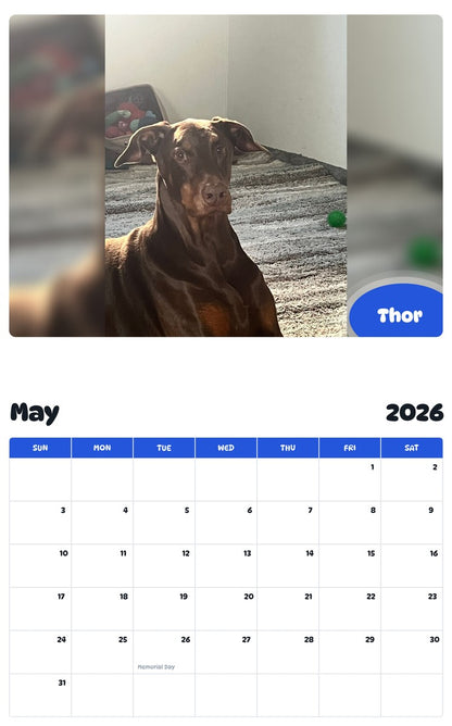 2026 - 2027 Thor - Pawidols Pet Calendar