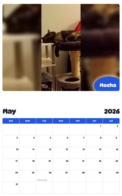 2026 - 2027 Mocha - Pawidols Pet Calendar