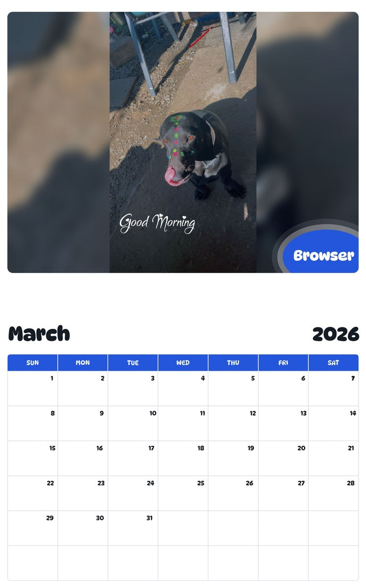 November 2025 - October 2026 Browser - Pawidols Pet Calendar