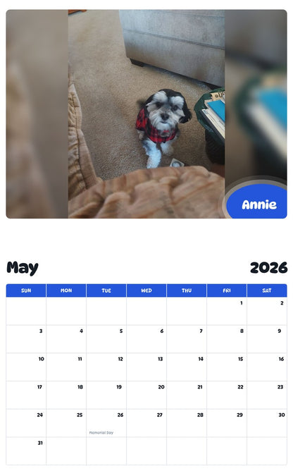 2026 - 2027 Annie - Pawidols Pet Calendar