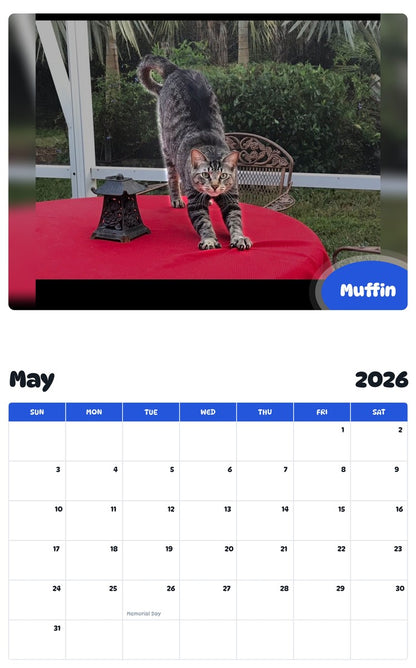 2026 - 2027 Muffin - Pawidols Pet Calendar