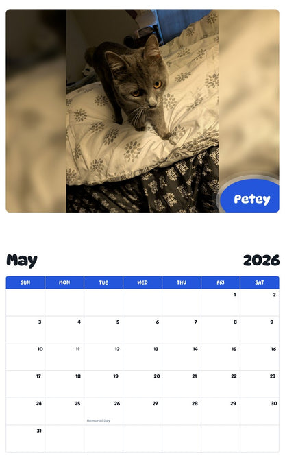2026 - 2027 Petey - Pawidols Pet Calendar