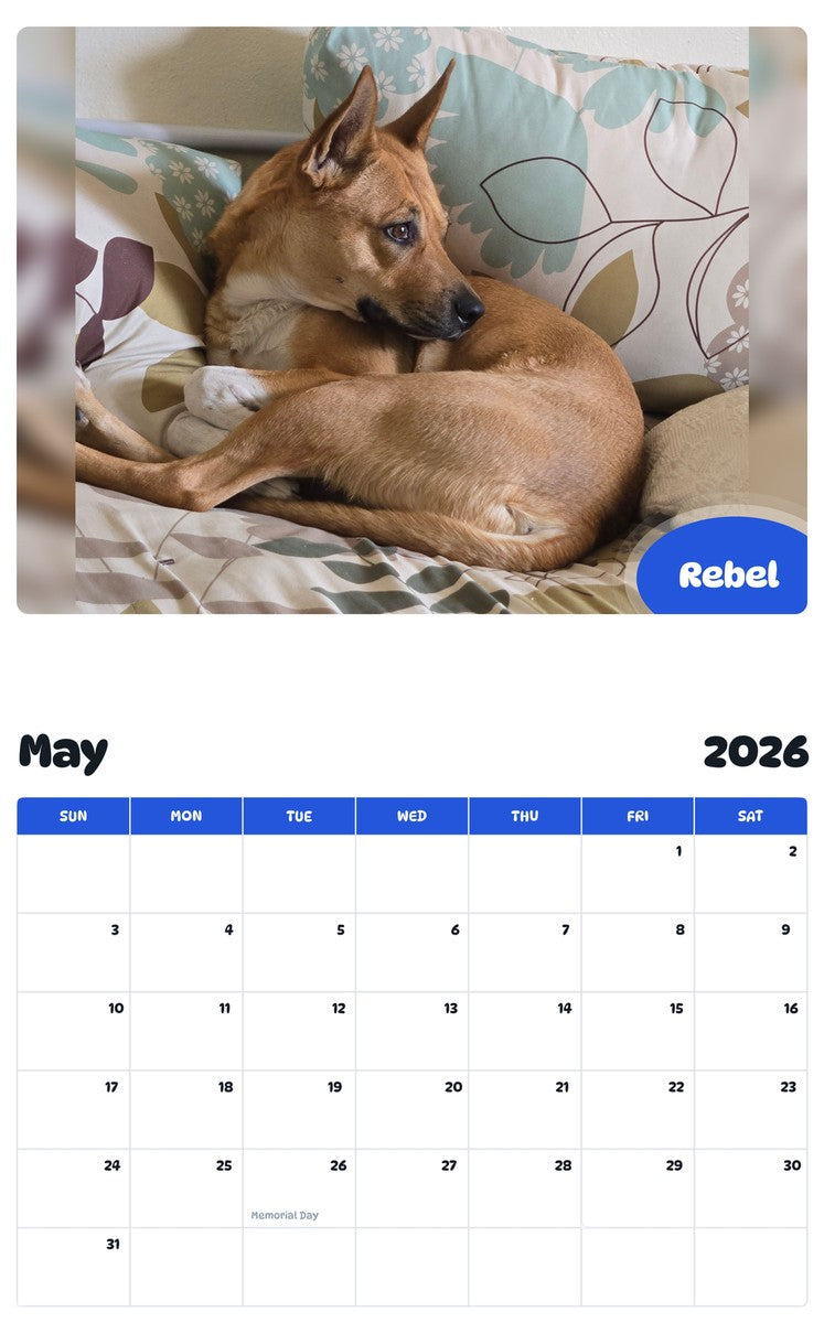 2026 - 2027 Rebel - Pawidols Pet Calendar