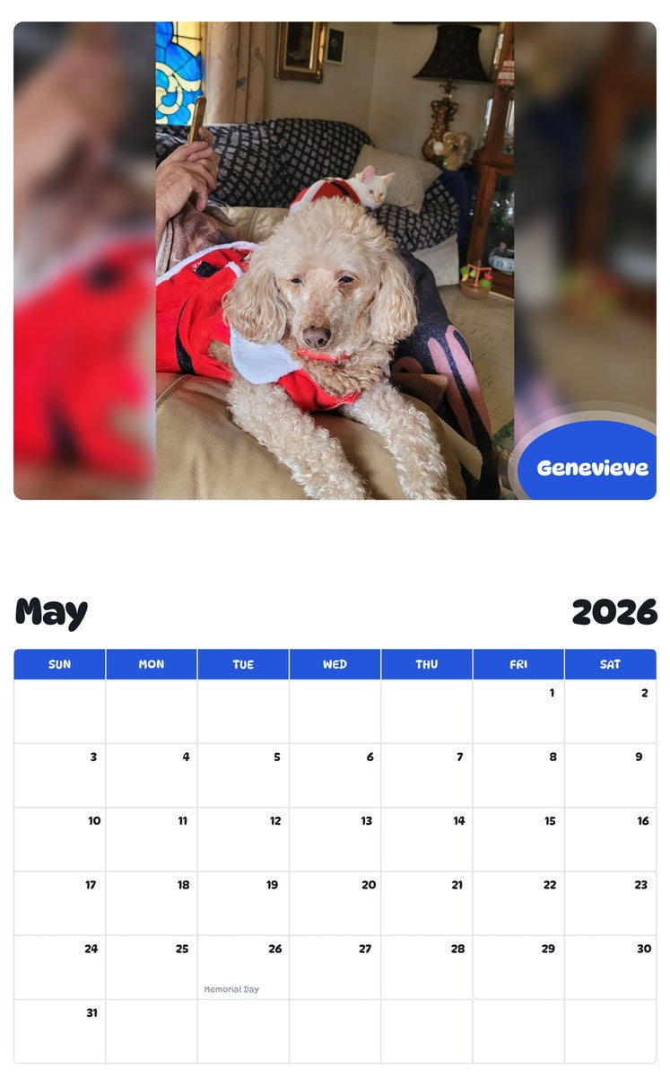 2026 - 2027 Genevieve - Pawidols Pet Calendar