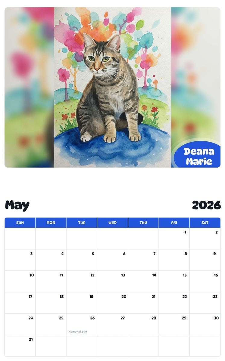 2026 - 2027 Deana Marie - Pawidols Pet Calendar