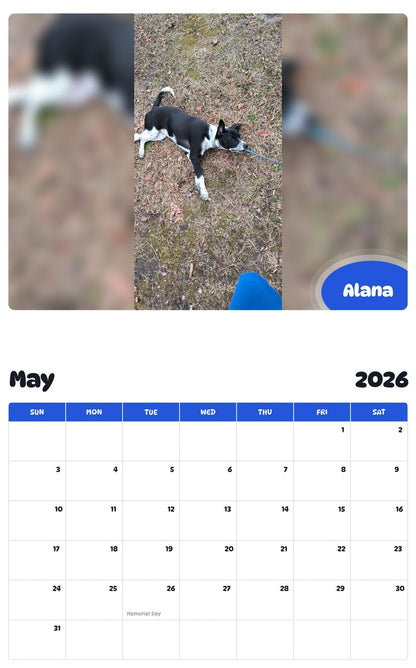 2026 - 2027 Alana - Pawidols Pet Calendar