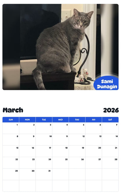 November 2025 - October 2026 Sami Dunagin - Pawidols Pet Calendar
