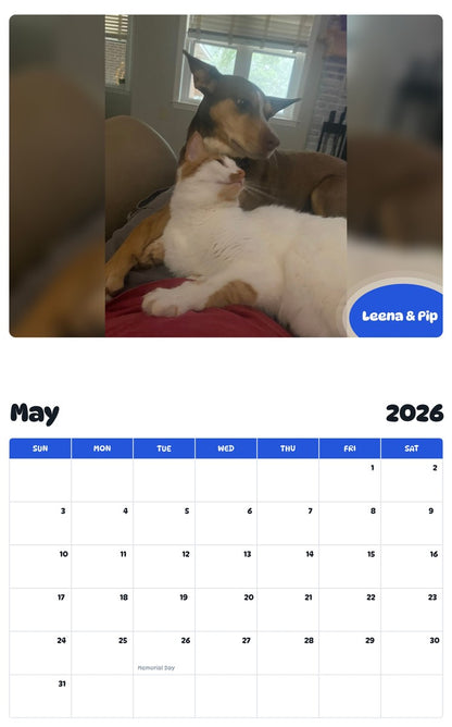 2026 - 2027 Leena & Pip - Pawidols Pet Calendar