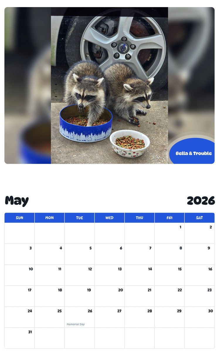 2026 - 2027 Bella & Trouble - Pawidols Pet Calendar