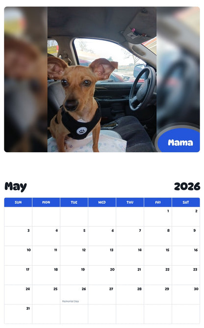 2026 - 2027 Mama - Pawidols Pet Calendar