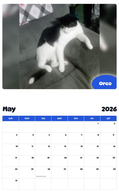 2026 - 2027 Oreo - Pawidols Pet Calendar