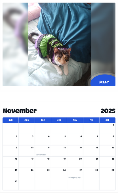 July 2025 - June 2026 Jelly - Pawidols Pet Calendar