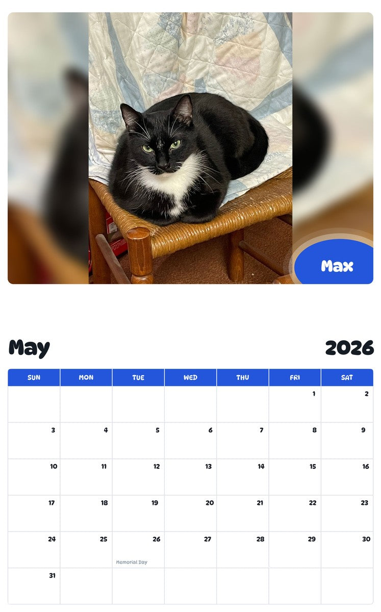 2026 - 2027 Max - Pawidols Pet Calendar
