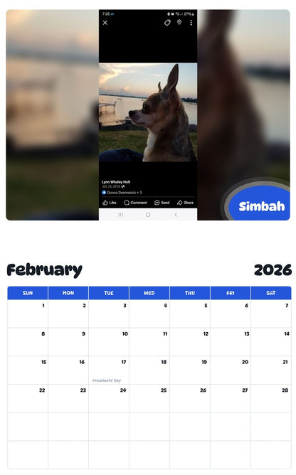 October 2025 - September 2026 Simbah - Pawidols Pet Calendar