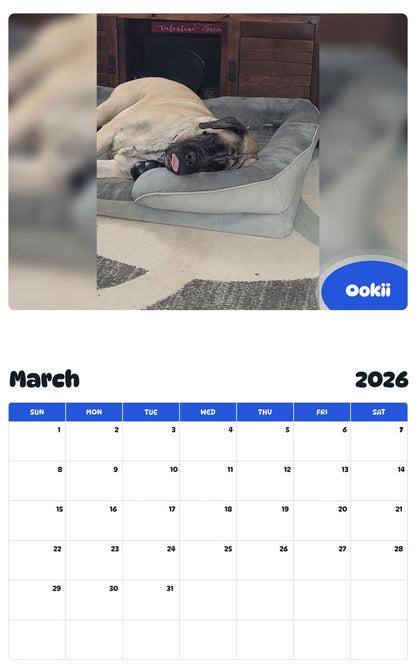 November 2025 - October 2026 Ookii - Pawidols Pet Calendar