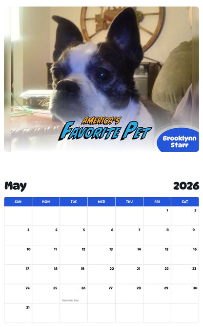 2026 - 2027 Brooklynn Starr - Pawidols Pet Calendar