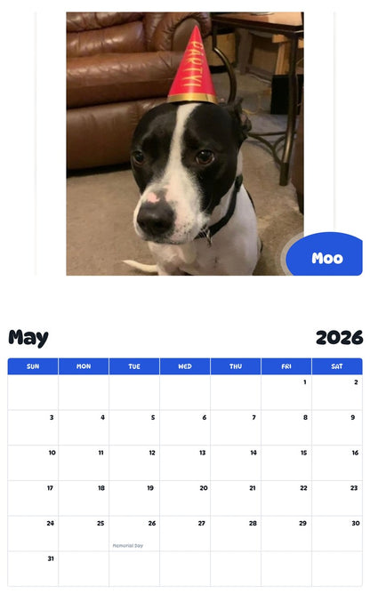2026 - 2027 Moo - Pawidols Pet Calendar