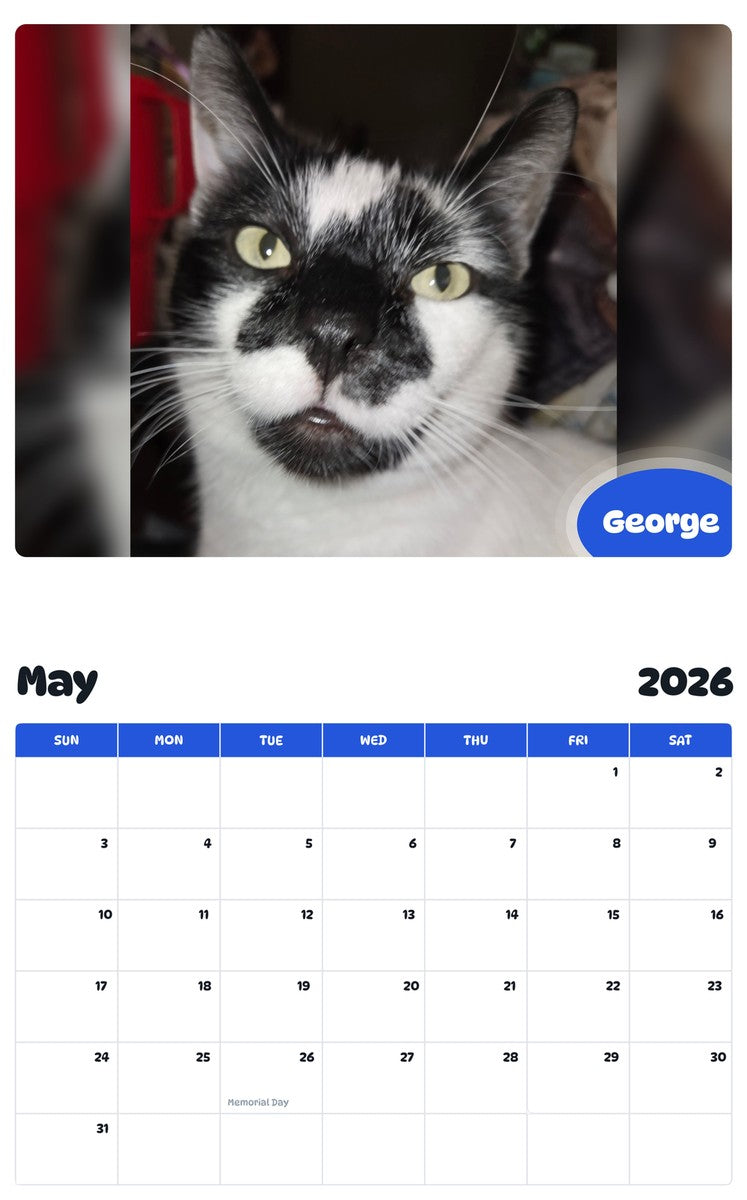 2026 - 2027 George - Pawidols Pet Calendar