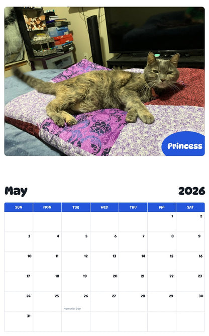 2026 - 2027 Princess - Pawidols Pet Calendar