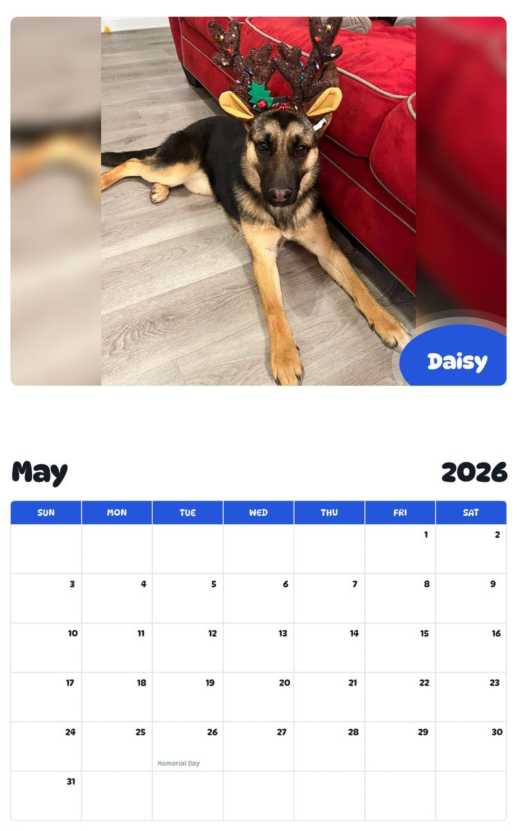 2026 - 2027 Daisy - Pawidols Pet Calendar