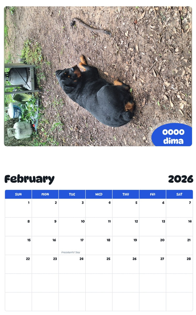 October 2025 - September 2026 0000dima - Pawidols Pet Calendar