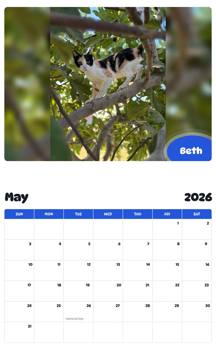 2026 - 2027 Beth - Pawidols Pet Calendar