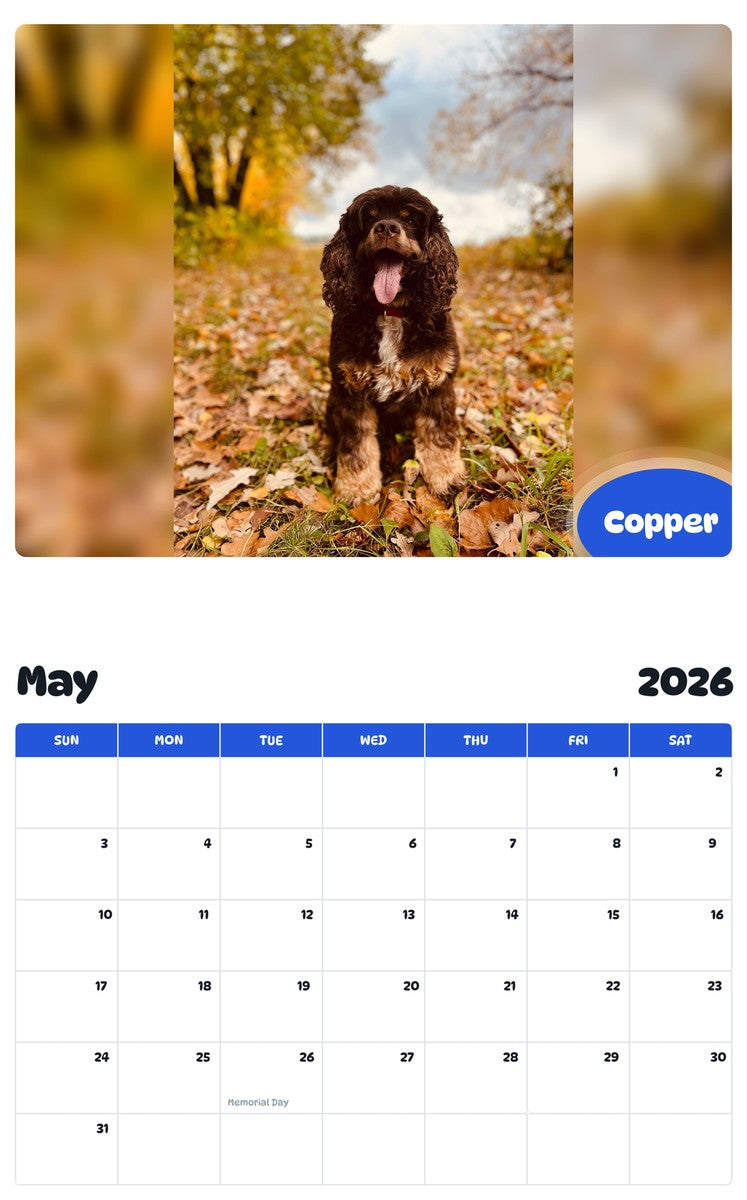 2026 - 2027 Copper - Pawidols Pet Calendar