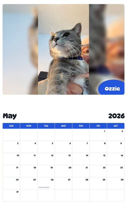2026 - 2027 Ozzie - Pawidols Pet Calendar