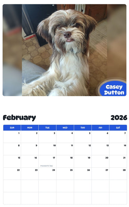 October 2025 - September 2026 Casey Dutton - Pawidols Pet Calendar