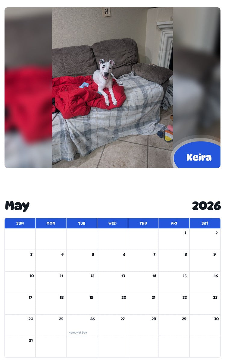2026 - 2027 Keira - Pawidols Pet Calendar