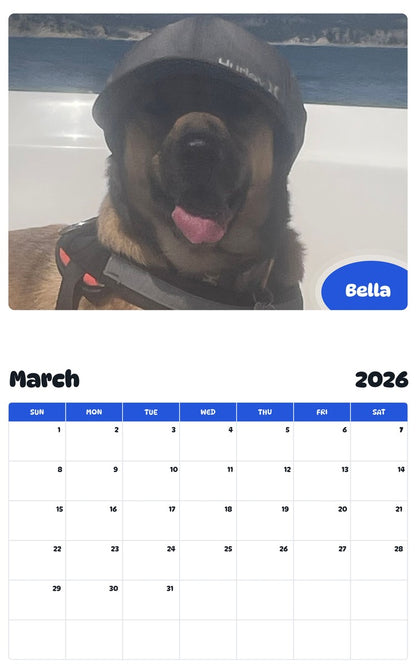 November 2025 - October 2026 Bella - Pawidols Pet Calendar