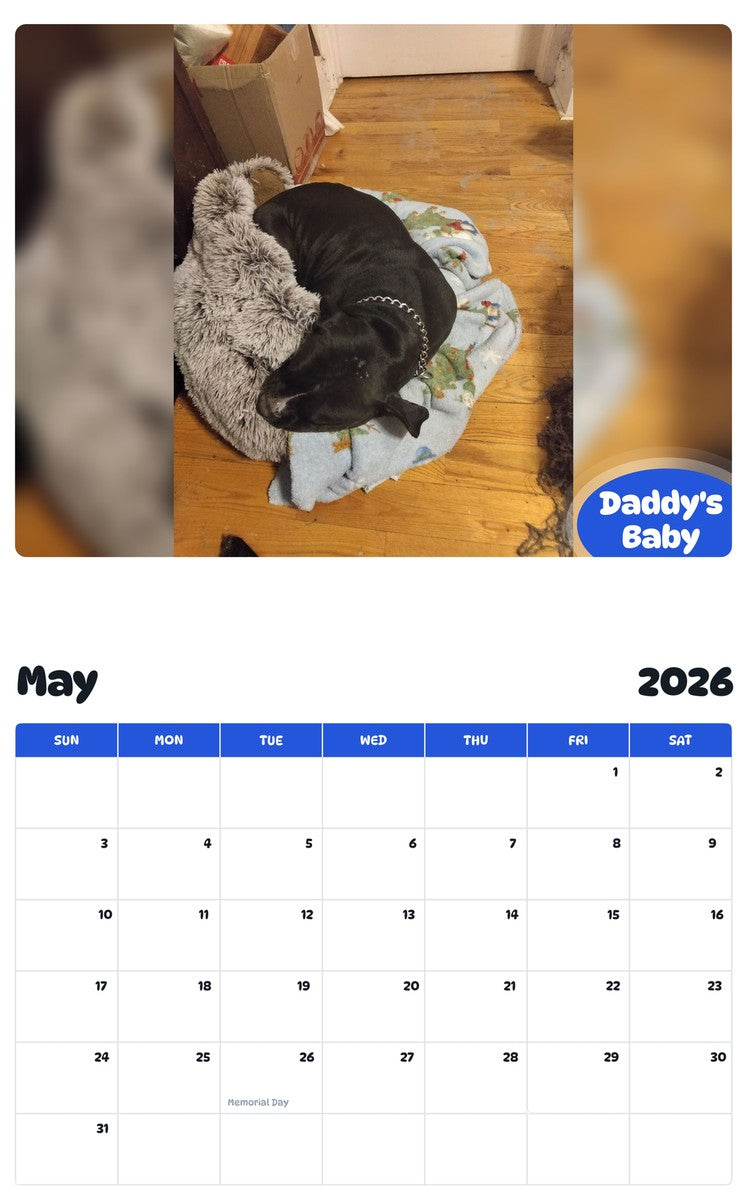 2026 - 2027 Daddy's Baby - Pawidols Pet Calendar