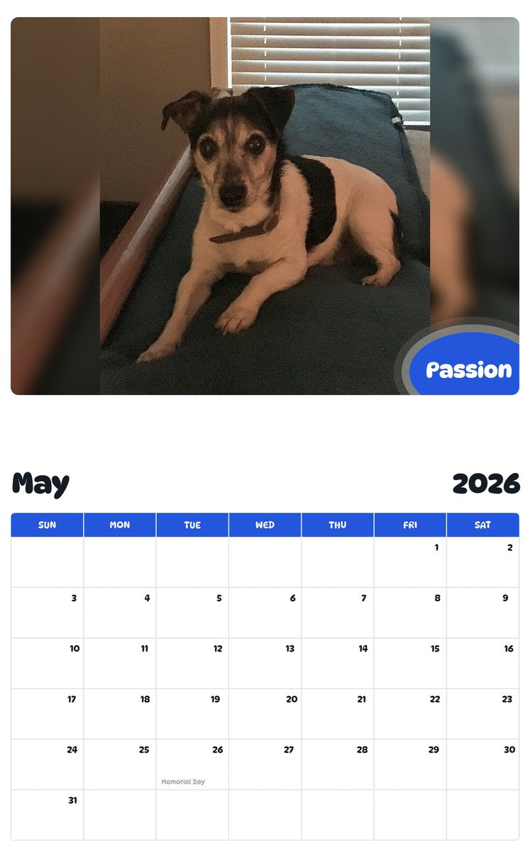 2026 - 2027 Passion - Pawidols Pet Calendar