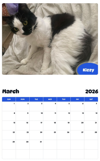 November 2025 - October 2026 Kizzy - Pawidols Pet Calendar