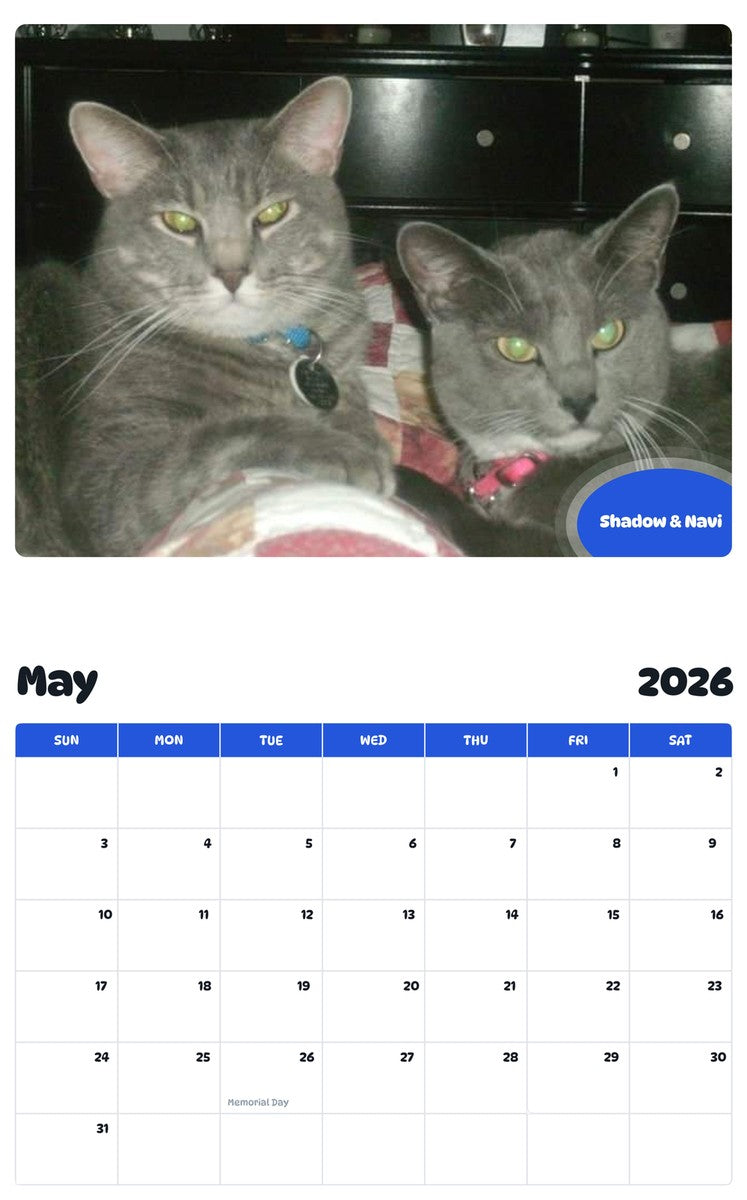 2026 - 2027 Shadow & Navi - Pawidols Pet Calendar